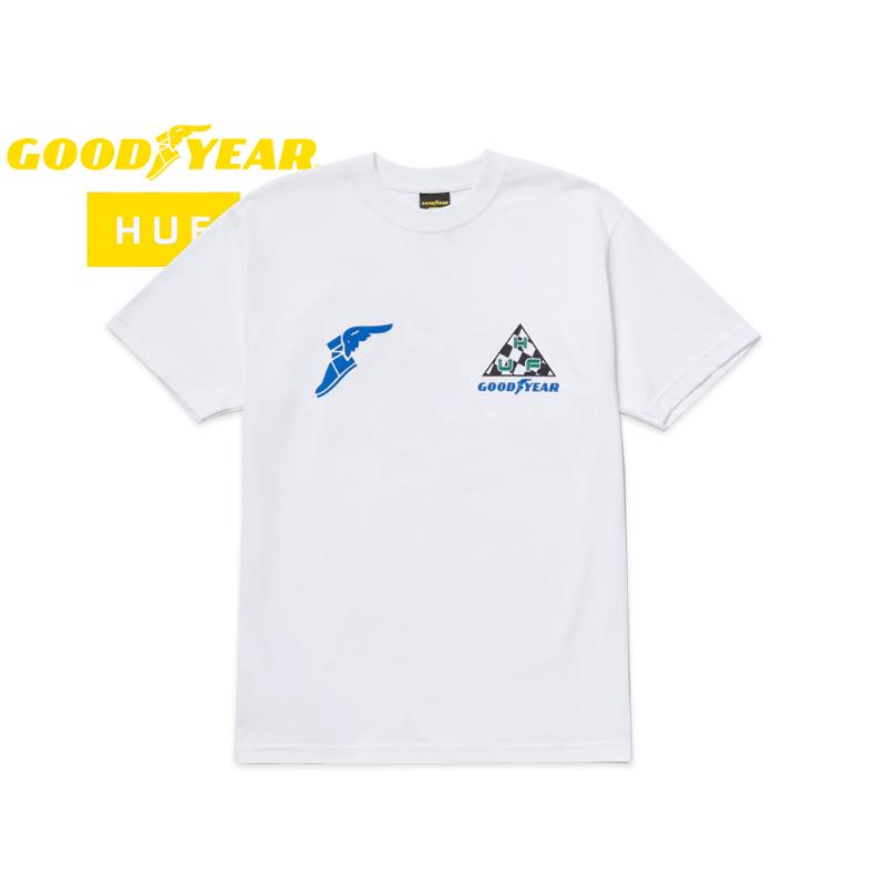 HUF×GOODYEAR ハフ×グッドイヤー GRAND PRIX TT T SHIRTS WHITE T