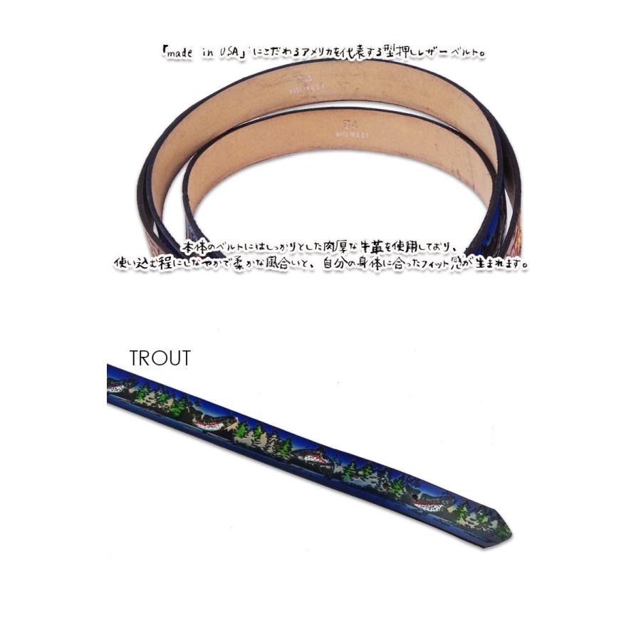 BRACKNEY LEATHER WORKS ブラックニーレザーワークス LEATHER BELTS TROUT アメリカ製型押レザー ベルト トラウト NO,37 21028　23042 |  | 01