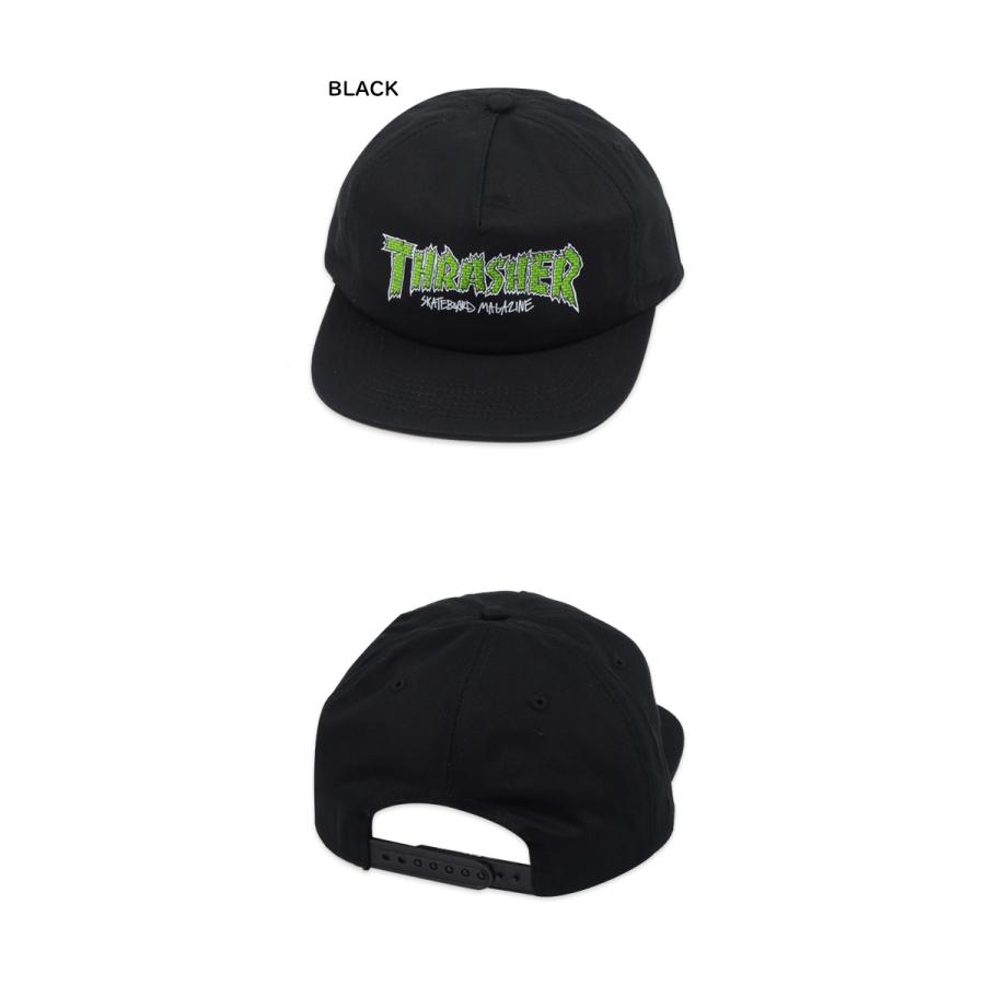 THRASHER スラッシャー BRICK SNAPBACK CAP BLACK ブリック スナップバックキャップ ブラック 21172｜stream-hat｜02