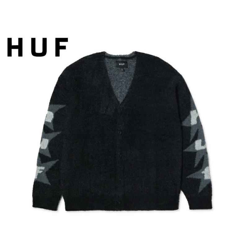 HUF（ハフ） URSA SHAGGY CARDIGAN BLACK シャギーカーディガン 