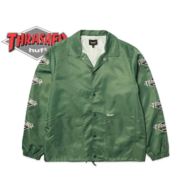 HUF（ハフ） HUF×THRASHER ハフ×スラッシャー LOGO COACH JACKET 