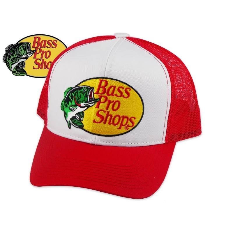 Bass Pro Shops バスプロショップス MESH TRUCKER CAP WHITE/RED