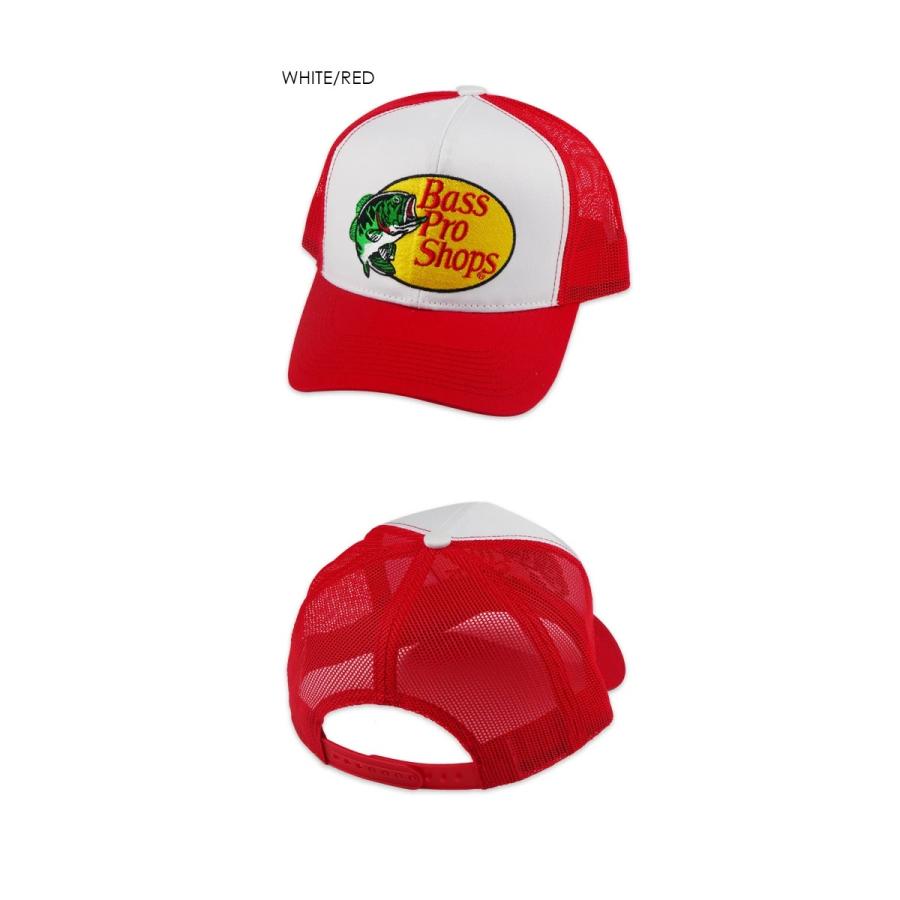 Bass Pro Shops バスプロショップス MESH TRUCKER CAP WHITE/RED