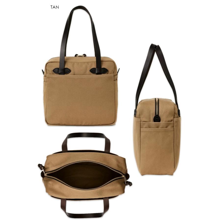 FILSON フィルソン RUGGED TWILL TOTE BAG WITH ZIPPER - TAN ラギッド ツイル トート バッグ ウィズ ジッパー タン 22928の画像