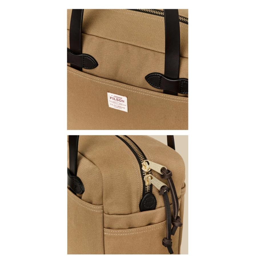 FILSON フィルソン RUGGED TWILL TOTE BAG WITH ZIPPER - TAN ラギッド ツイル トート バッグ ウィズ ジッパー タン 22928の画像