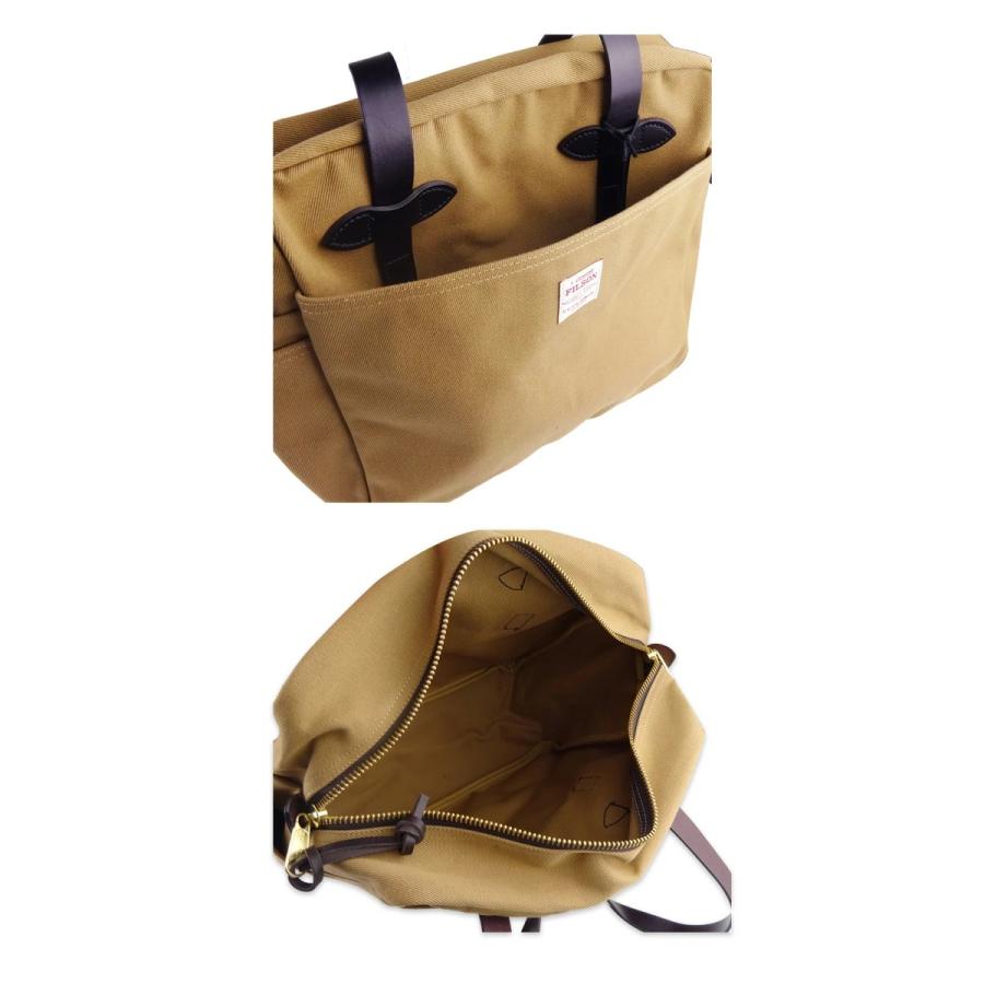 FILSON フィルソン RUGGED TWILL TOTE BAG WITH ZIPPER - TAN ラギッド ツイル トート バッグ ウィズ ジッパー タン 22928の画像