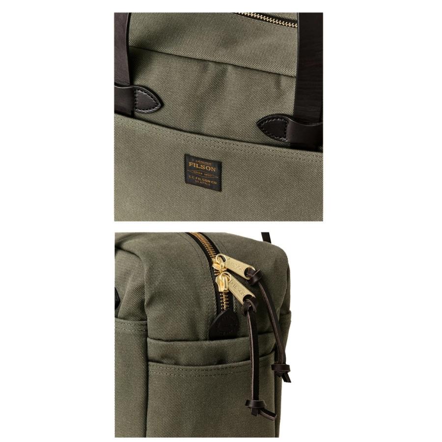 FILSON フィルソン RUGGED TWILL TOTE BAG WITH ZIPPER - OTTER GREEN ラギッド ツイル トート バッグ ウィズ ジッパー オッターグリーン 22928の画像