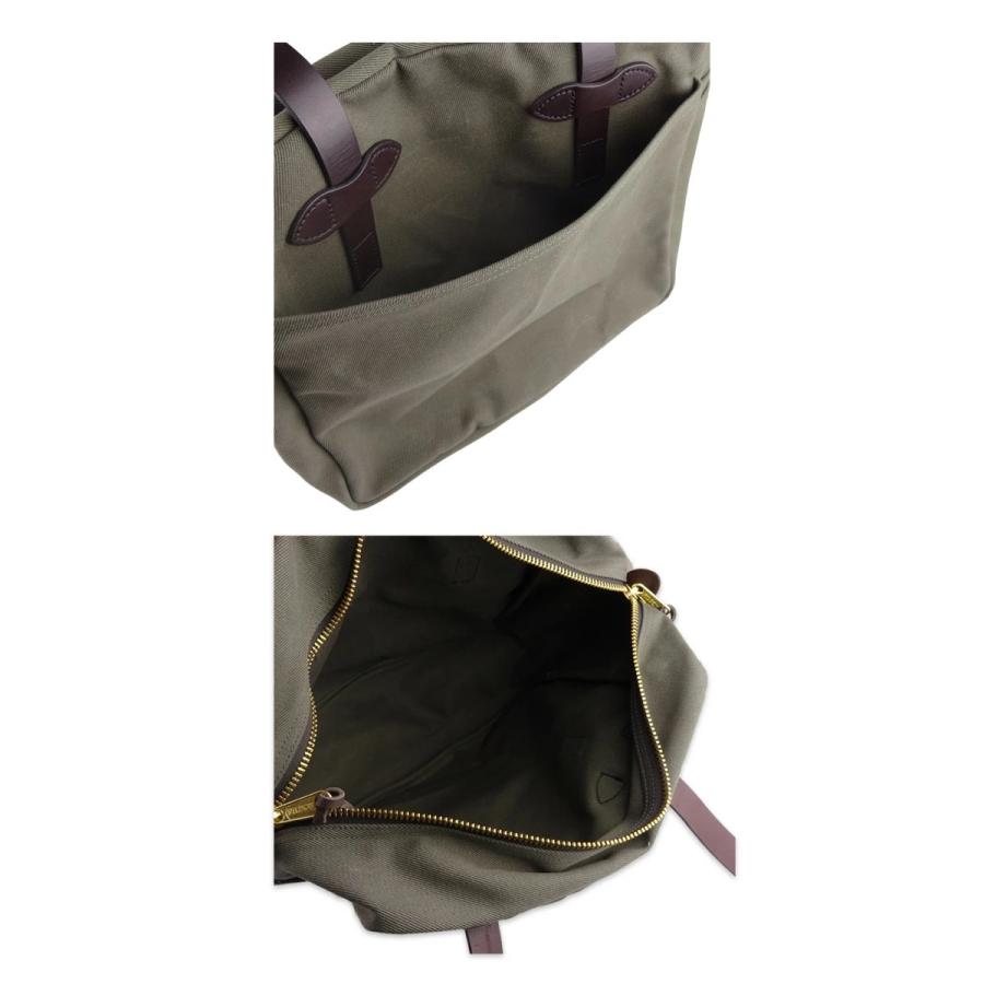 FILSON フィルソン RUGGED TWILL TOTE BAG WITH ZIPPER - OTTER GREEN ラギッド ツイル トート バッグ ウィズ ジッパー オッターグリーン 22928の画像
