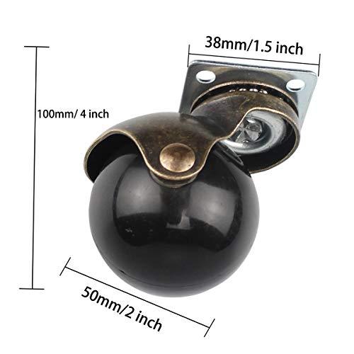 キャスター 4個 ホイール 360度旋回板 50mm チェアホイール フード付き