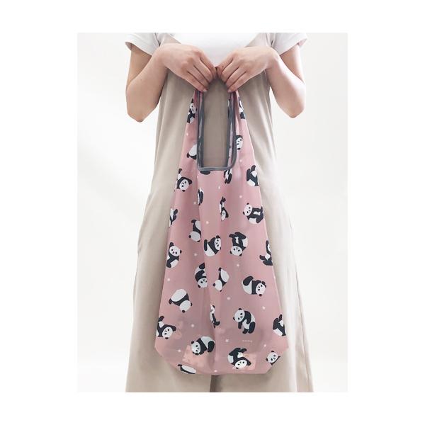 エコバッグ 折りたたみ コンパクト サイズ マチ広 パンダ レジ袋 ショルダー かわいい オシャレ 携帯用 ゆうパケット6点まで可|stream-twin|03