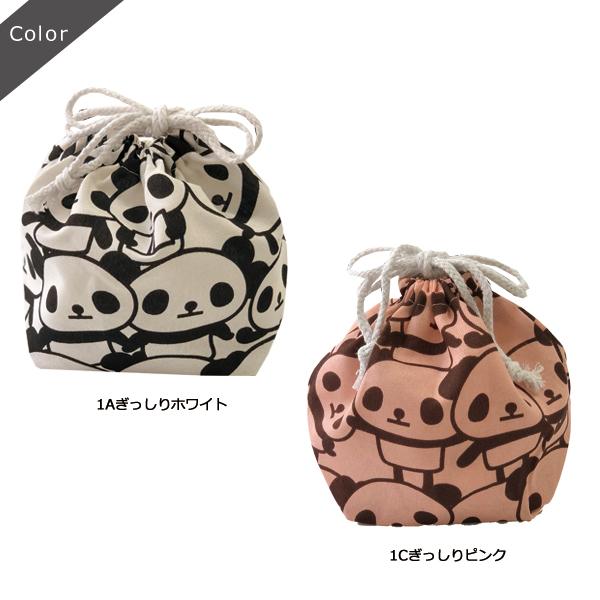 お弁当袋 子供 子ども用 巾着 車 ランチ巾着 マチ有り パンダ 幼稚園