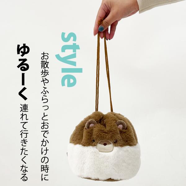 巾着袋 ポーチ バッグ パンダ カワウソ ネコ プードル 犬 グッズ 小物
