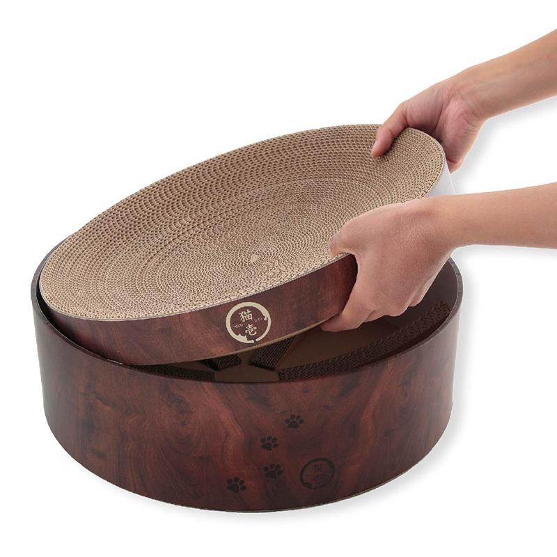 猫壱 バリバリボウル 猫柄 ダークブラウン ベッド 爪とぎ つめとぎ リラックス |  | 03