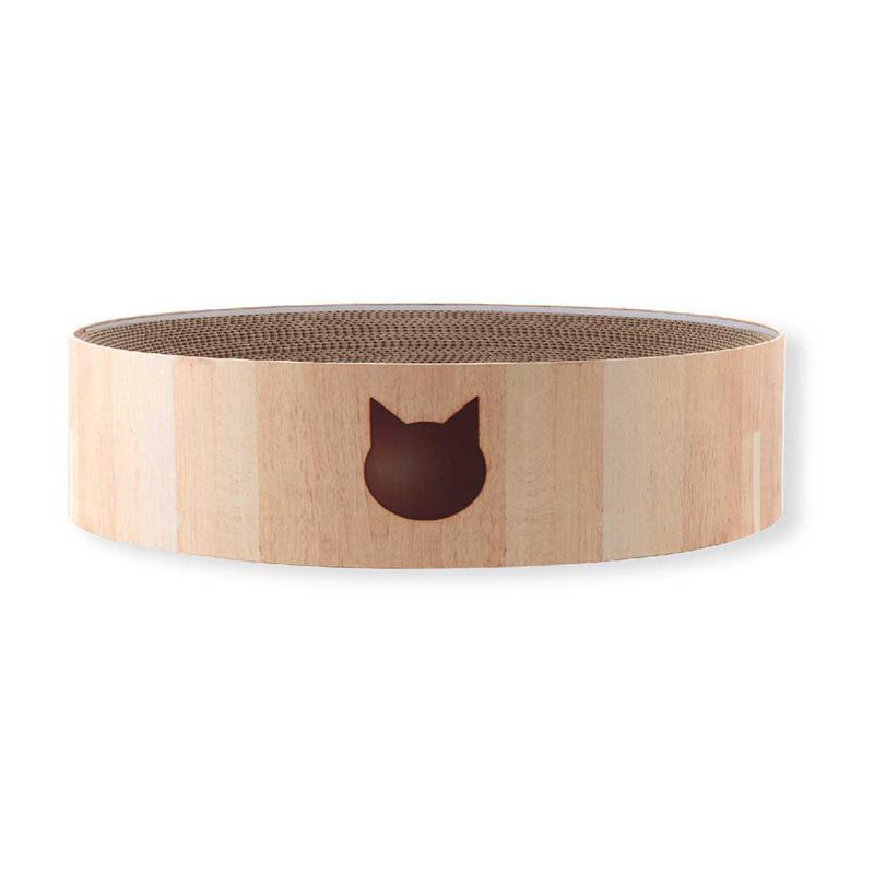 猫壱 バリバリボウル 猫柄 ライトブラウン Lサイズ ベッド 爪とぎ つめとぎ リラックス |  | 01