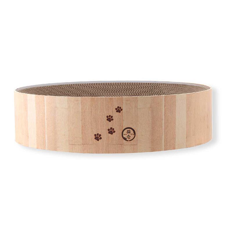 猫壱 バリバリボウル 猫柄 ライトブラウン Lサイズ ベッド 爪とぎ つめとぎ リラックス |  | 02