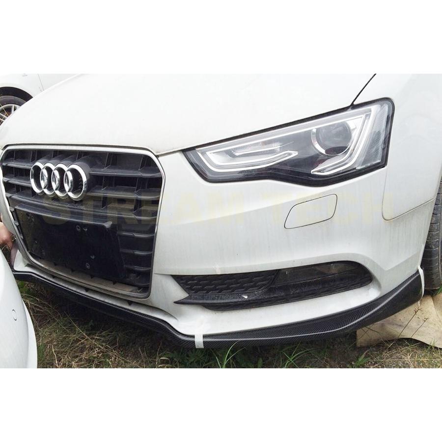 AUDI アウディ B8 8T A5 ノーマルモデル 後期用 カーボン フロントスポイラー フロントリップ リップスポイラー バンパーリップ アンダーリップ タイプ3 綾織の画像