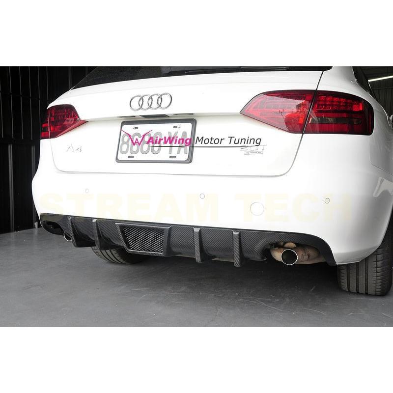 AUDI アウディ B8 A4 Sライン S4 前期用 DTMタイプ カーボン リアディフューザー 左右4本出し リアアンダースポイラー リアリップ バンパーリップ 綾織カーボン |  | 01
