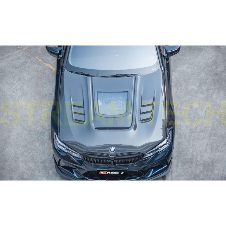 BMW G20 G21 3シリーズ用 天窓タイプ カーボン ボンネット 2種類有 綾織カーボン フォージドカーボン エンジンフード 強化ガラス 318 320 330 340 CMST | 