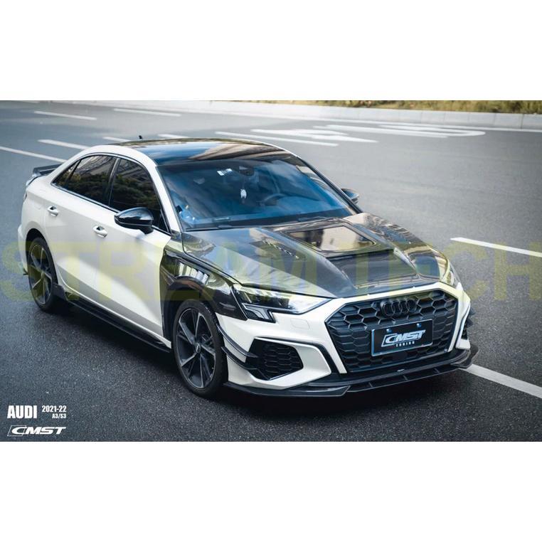 AUDI アウディ 8Y A3 S3 RS3用 天窓タイプ カーボン ボンネット 2種類有 綾織カーボン フォージドカーボン エンジンフード カーボンフード 強化ガラス Ver1 CMST |  | 01