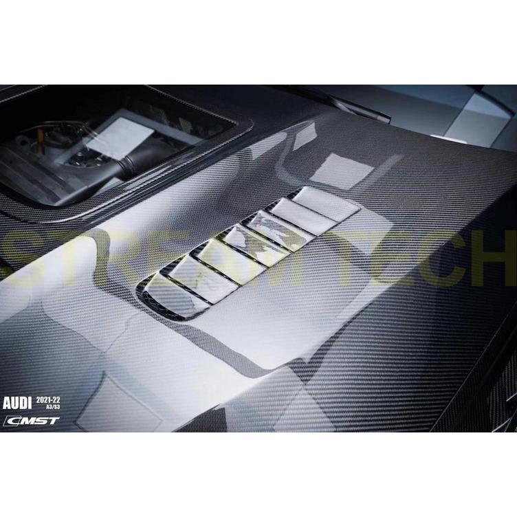 AUDI アウディ 8Y A3 S3 RS3用 天窓タイプ カーボン ボンネット 2種類有 綾織カーボン フォージドカーボン エンジンフード カーボンフード 強化ガラス Ver1 CMST |  | 03