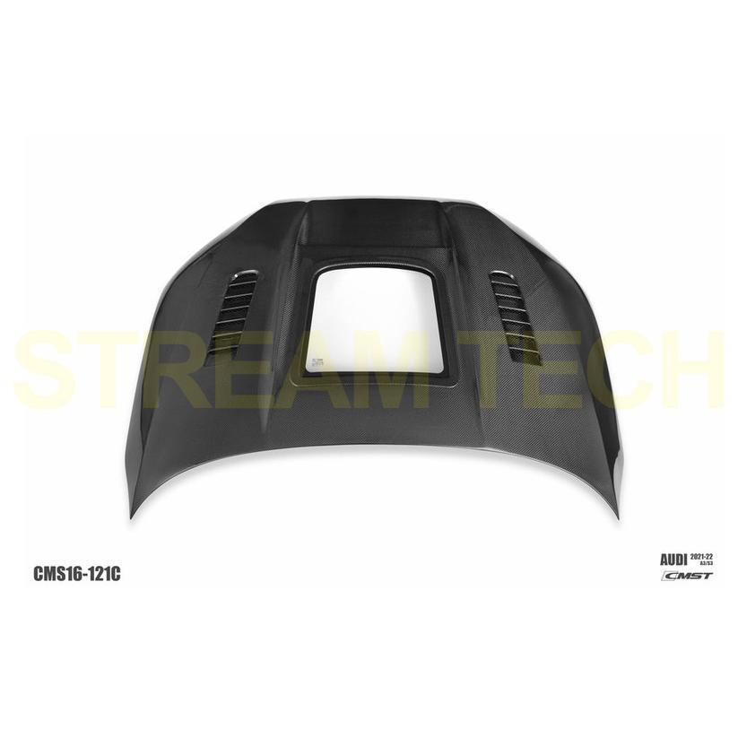 AUDI アウディ 8Y A3 S3 RS3用 天窓タイプ カーボン ボンネット 2種類有 綾織カーボン フォージドカーボン エンジンフード カーボンフード 強化ガラス Ver1 CMST |  | 04