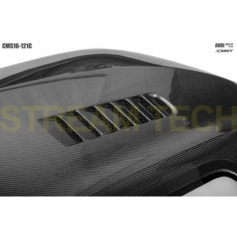 AUDI アウディ 8Y A3 S3 RS3用 天窓タイプ カーボン ボンネット 2種類有 綾織カーボン フォージドカーボン エンジンフード カーボンフード 強化ガラス Ver1 CMST |  | 06