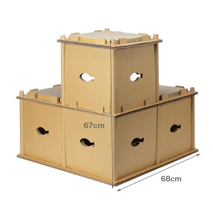 Petique ペティーク Fortress フォートレス 猫 ねこ ネコ 小型 中型 大型 子猫 老猫 キティ シニア つめとぎ 爪とぎ ダンボール 段ボール Feline Fortress Stream Tech 通販 Yahoo ショッピング