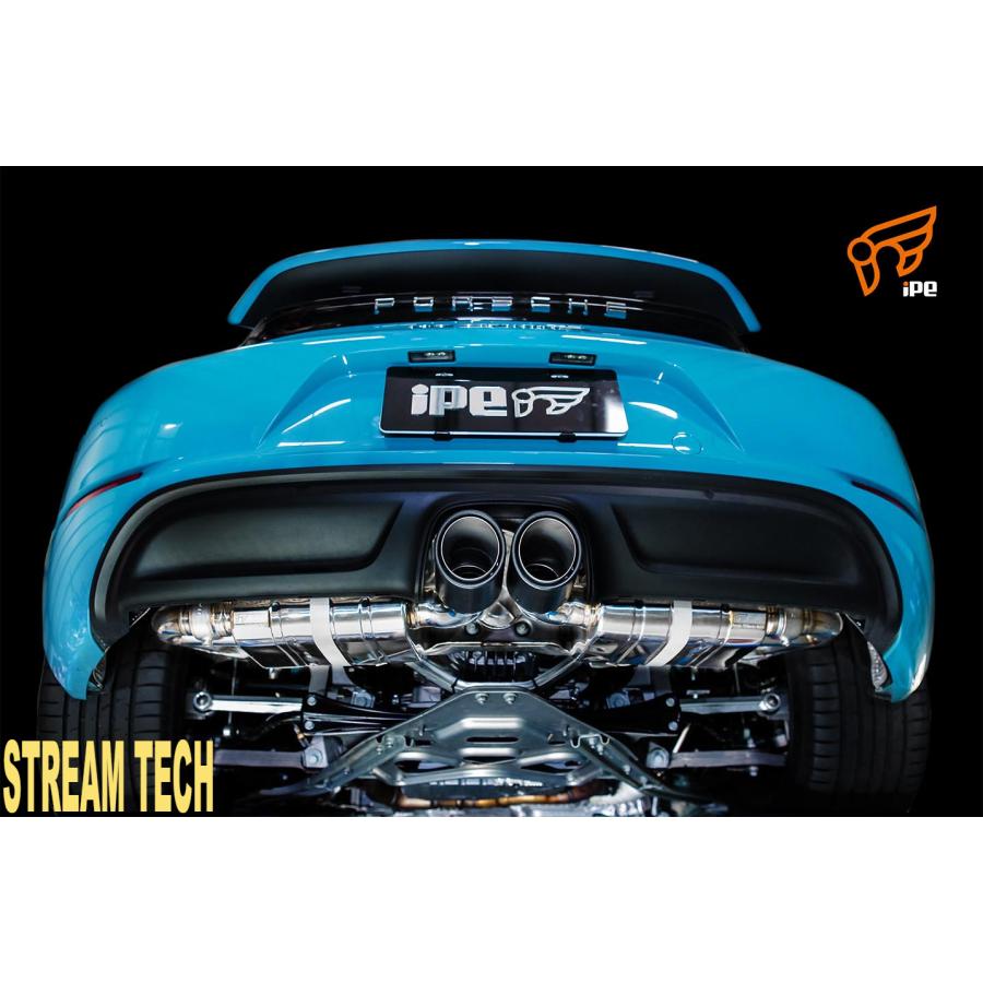 iPE イノテック PORSCHE 718 ボクスター ケイマン用 可変バルブ マフラー フルシステム ステンレス製 テールエンド ポルシェ 982 Boxster Cayman S GTS | 