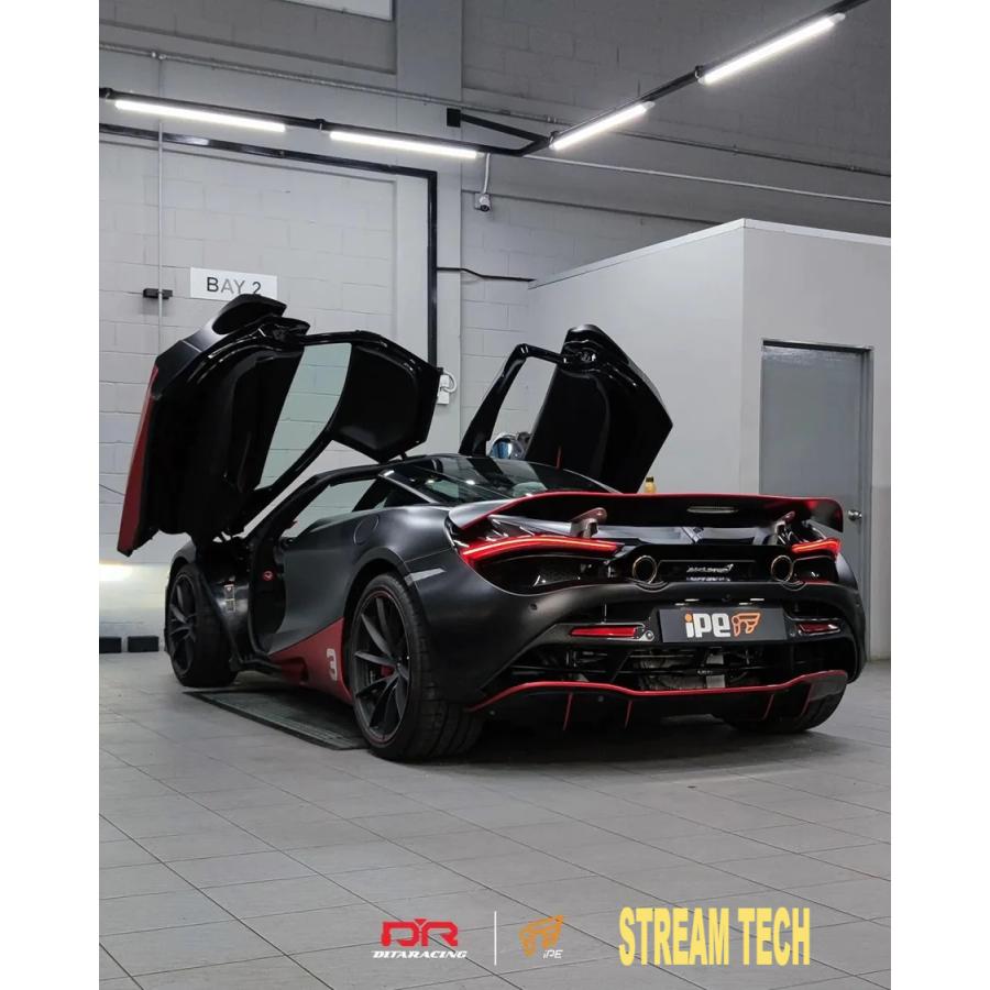 iPE イノテック McLaren 720S用 ハイパフォーマンス マフラー フルシステム チタン製 キャタライザー テールエンド マクラーレン Coupe Spider | 