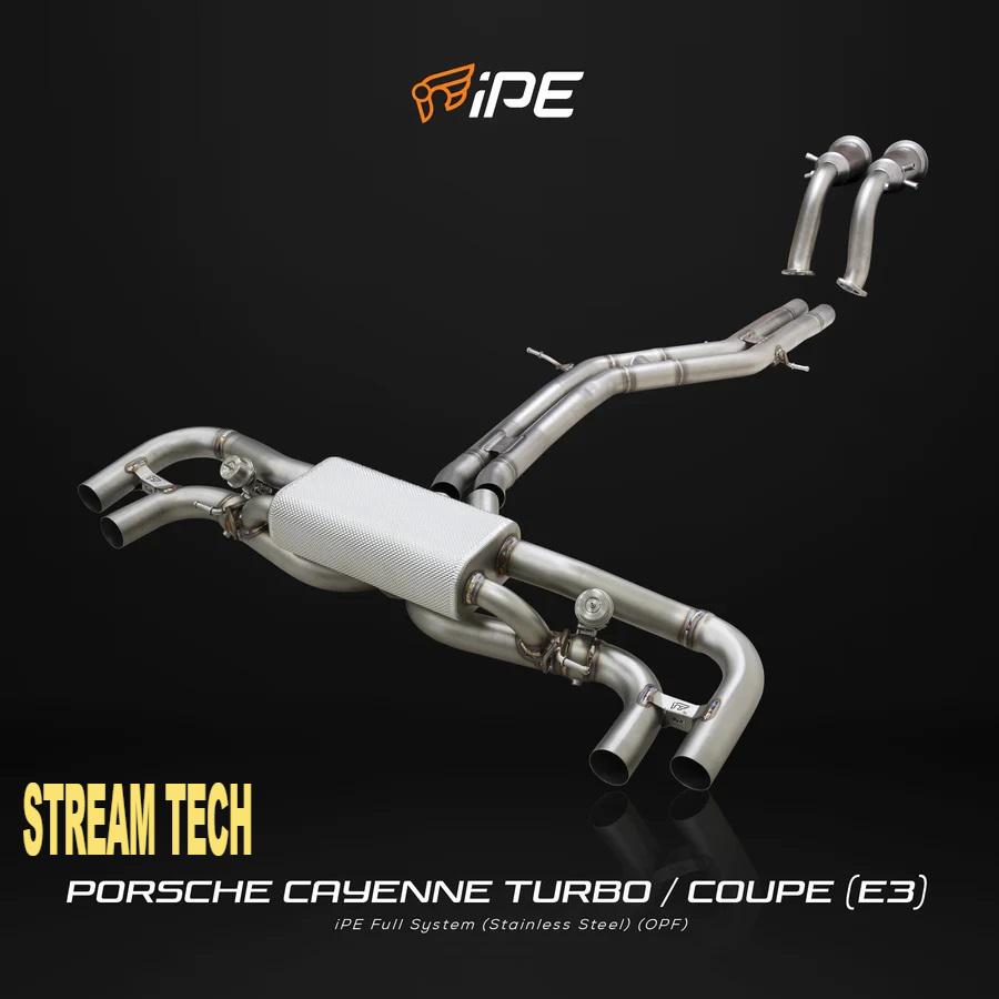 iPE イノテック PORSCHE E3 カイエン ターボ 4.0T用 可変バルブ マフラー フルシステム ステンレス製 キャタライザー テールエンド ポルシェ Cayenne Turbo S | 