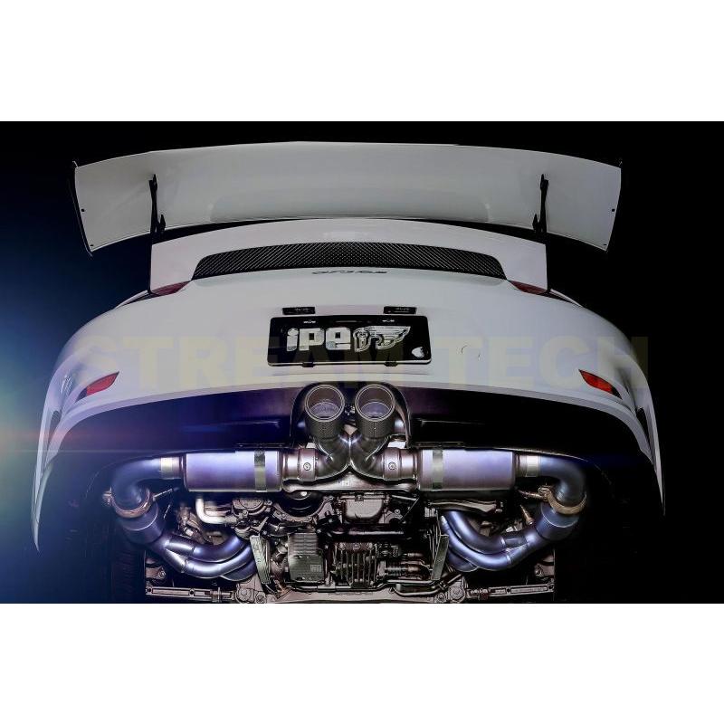 iPE イノテック PORSCHE 991 GT3 RS用 可変バルブ マフラー フルシステム チタン製 テールエンド ポルシェ 911 991.1 991.2 |  | 01