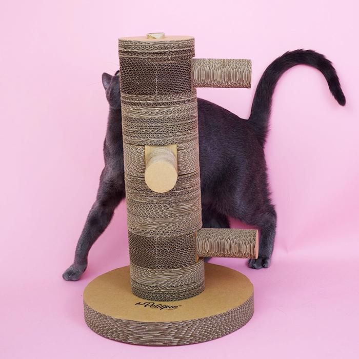 Petique ペティーク カンフーポー キャット スクラッチポスト 爪とぎ 猫 ダンボール 爪とぎ タワー 爪みがき ストレス解消 ねこ ネコ 米ブランド |  | 02