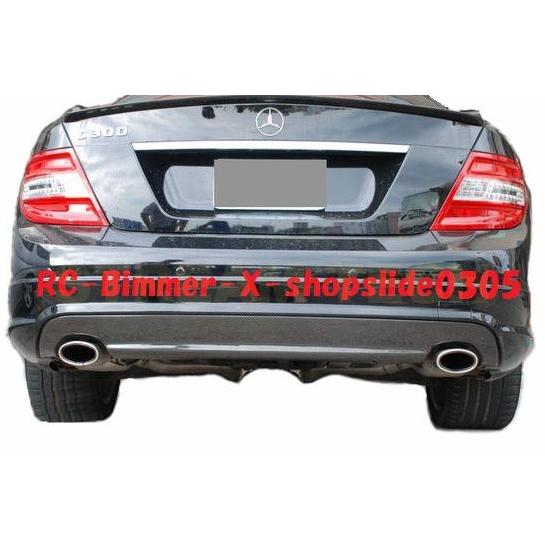 BENZ メルセデス ベンツ W204 Cクラス セダン 前期用 カーボン リアディフューザーパネル 左右2本出し リアアンダーパネル カーボンパネル C200 C300 C350 人気 | 