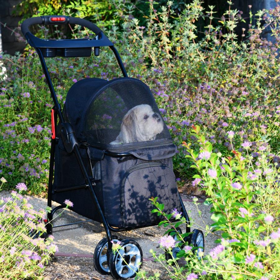 Pet and Pets シンプリシティ 猫 犬 ペットカート 4輪 折りたたみ 耐荷重16kg お出かけ 旅行 キャリーカート バギー ドッグカート ペティーク 米ブランド |  | 02