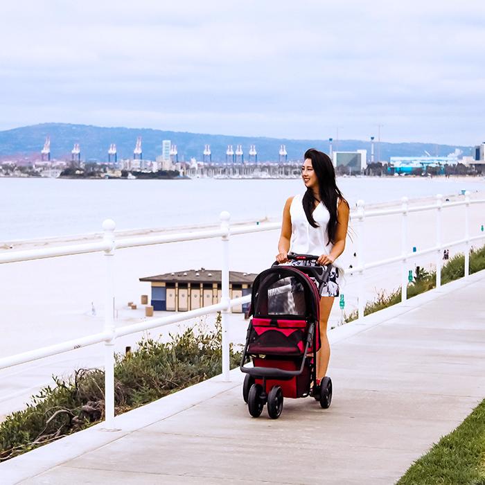 Petique ペティーク ペットストローラー 犬 いぬ イヌ 猫 ねこ ネコ ペットカート 老犬 小型猫 中型猫 大型猫 老猫 低重心 耐荷重25kg 旅行 散歩 お出かけ 2色 |  | 14