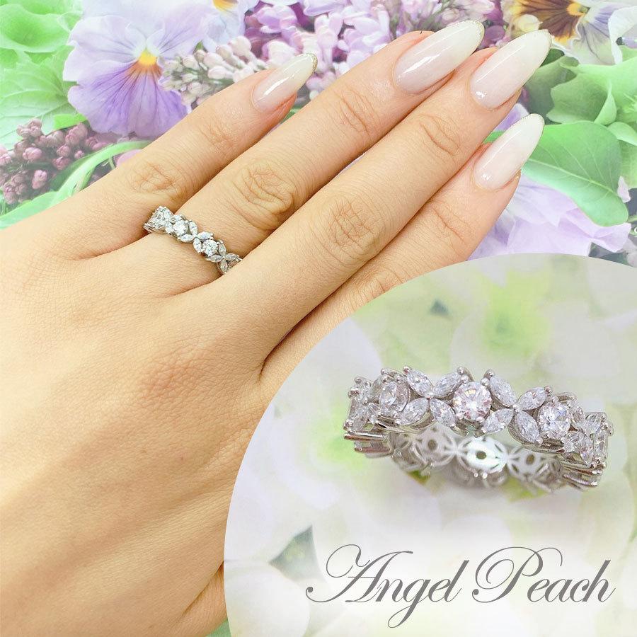 送料無料 Angel Peach オーダー 人工ダイヤモンド フラワー ラウンドフルエタニティリング ミディアム R165 Stream Tech 通販 Yahoo ショッピング