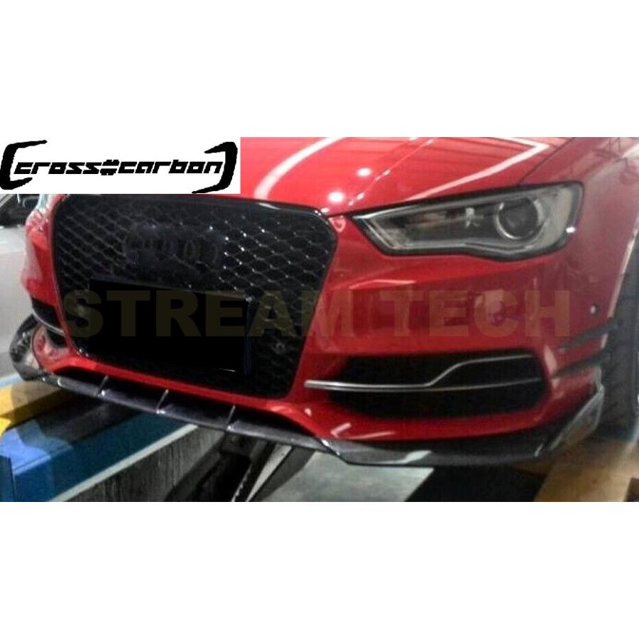 AUDI アウディ 8V A3 Sライン S3 セダン用 カーボン フロントスポイラー フロントリップ リップスポイラー アンダーリップ バンパーリップ 綾織 Audi Sline 人気の画像
