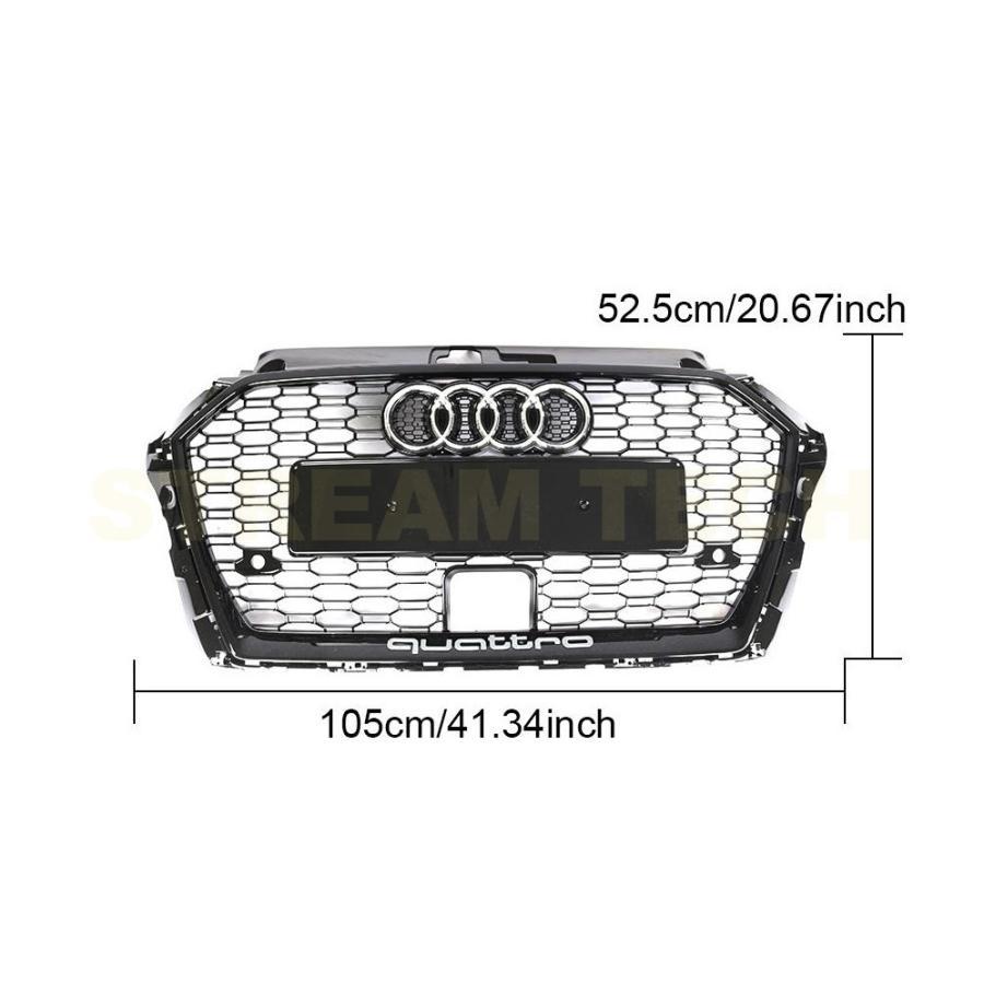 AUDI アウディ 8V A3 S3 後期用 RSタイプ 艶有ブラック ハニカムグリル