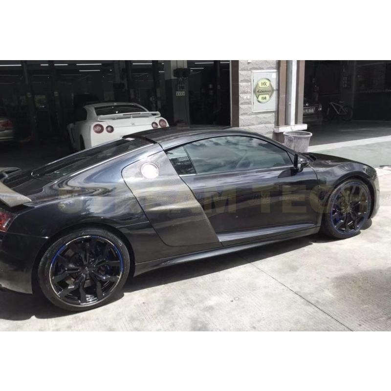 AUDI アウディ R8 2007〜2016年用 純正タイプ カーボン サイドパネル サイドプレート サイドガーニッシュ カーボンパネル 綾織カーボン クーペ スパイダー | 