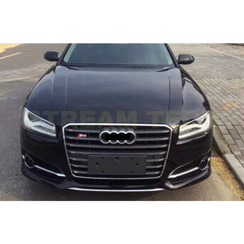 ZNS0213◇アウディA8◇クアトロ◇フロントバンパー◇メッキフロントグリル◇白 AUDI アウディ A8 S8 後期用 S8ルック フロントバンパー PPウレタン製
