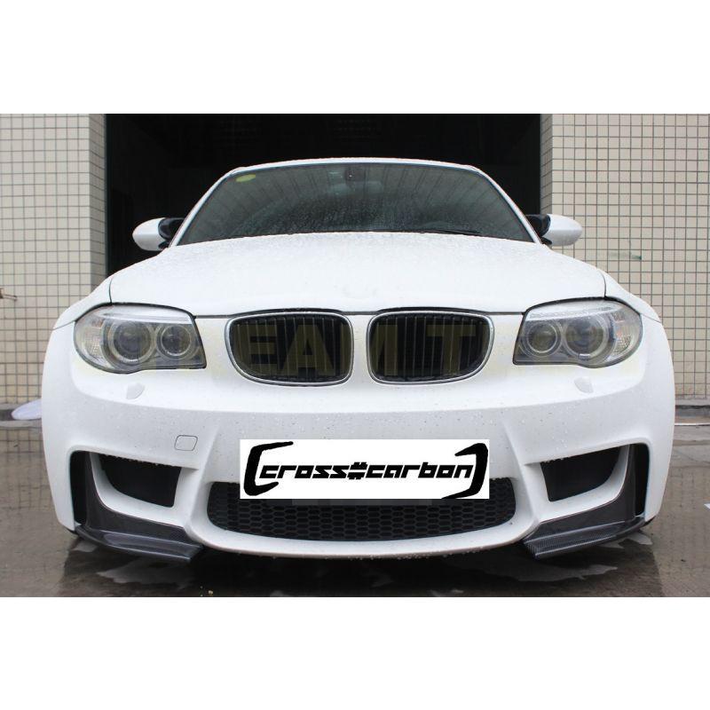 BMW E82 1M クーペ用 カーボン フロントスプリッター バンパースプリッター フロントカナード フロントリップ リップスポイラー 綾織カーボン 1シリーズ 人気 | 