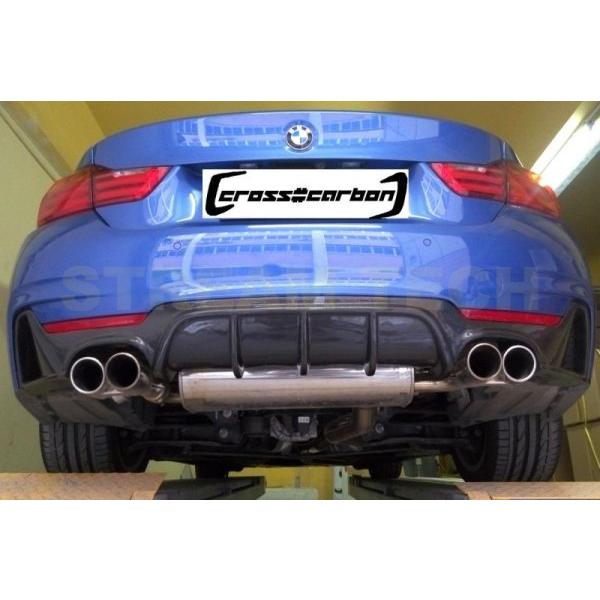 BMW F32 F33 F36 4シリーズ Mスポーツ用 パフォーマンスタイプ カーボン リアディフューザー 左右4本出し リアアンダースポイラー リアバンパーリップ 綾織 人気 | 