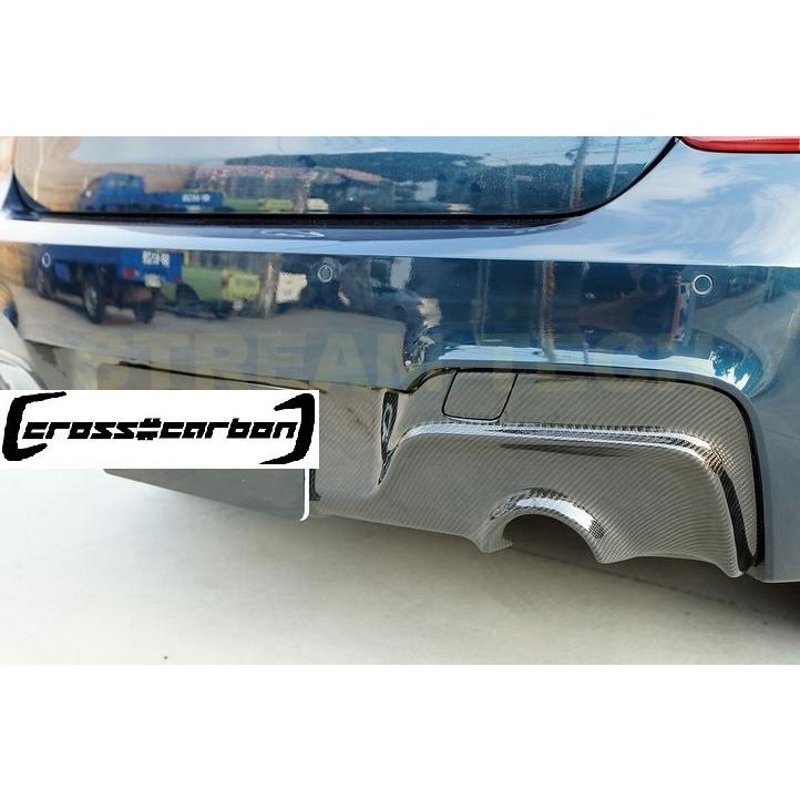 BMW F20 1シリーズ 116 120 Mスポーツ 前期用 カーボン リアディフューザー 左右2本出し リアアンダースポイラー リアリップ バンパーリップ 綾織カーボン | 
