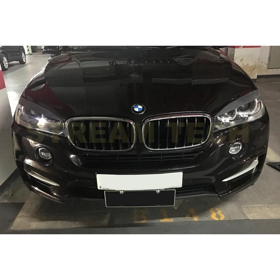 BMW F15 X5 F16 X6用 リアルカーボン ヘッドライト アイライン ライト 