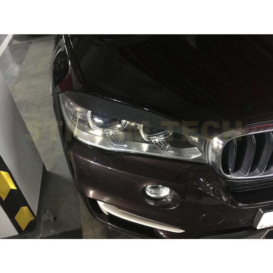 BMW F15 X5 F16 X6用 リアルカーボン ヘッドライト アイライン ライト 