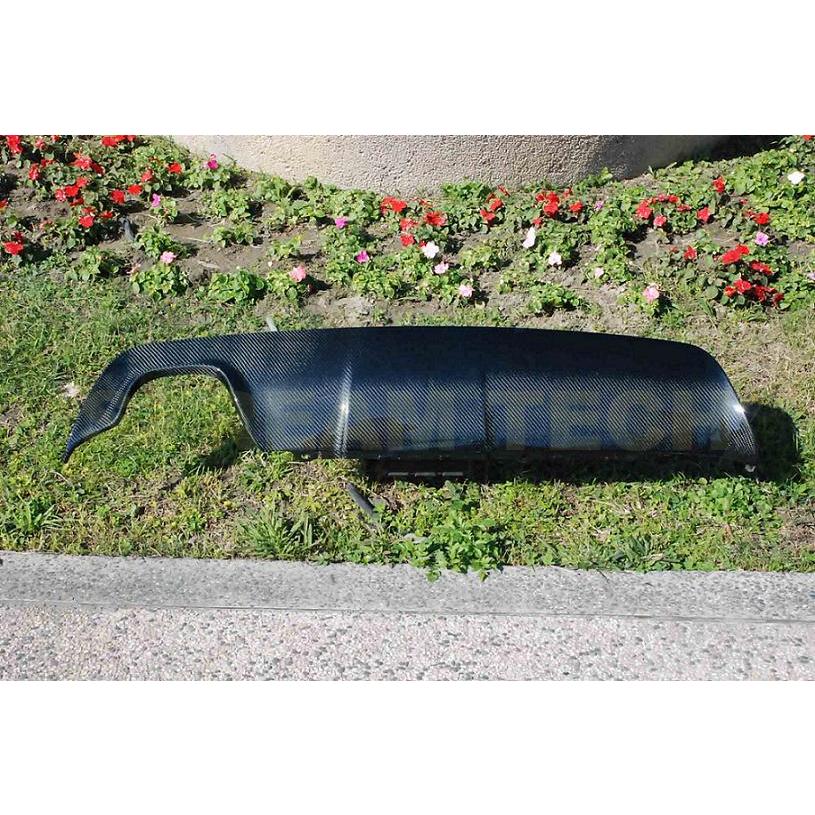 BMW E60 E61 5シリーズ Mスポーツ用 カーボン リアディフューザー 左2本出し リアアンダースポイラー リアリップ リアアンダーリップ 綾織カーボン 人気商品 | 