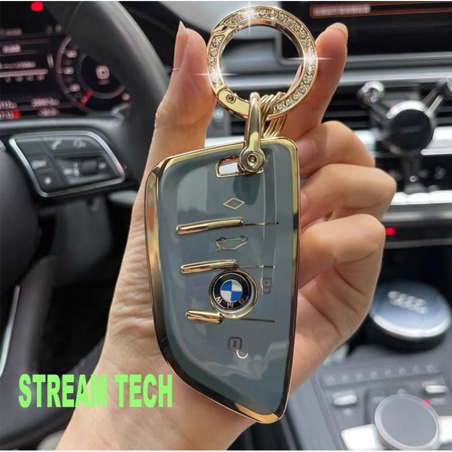 BMW 汎用 クリスタル スマートキーケース ゴールドリング付き 5