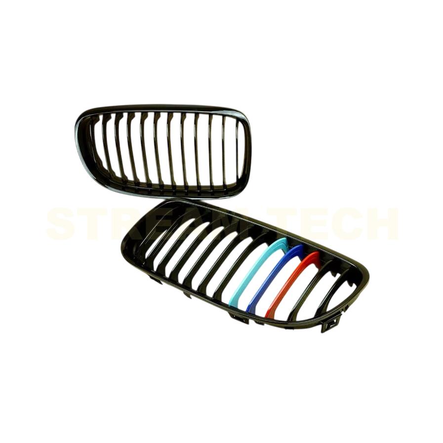 BMW E90 E91 3シリーズ 後期 LCI用 トリプルカラー キドニーグリル フロントグリル センターグリル ラジエターグリル バンパーグリル Mカラー 艶黒 人気商品 |  | 03