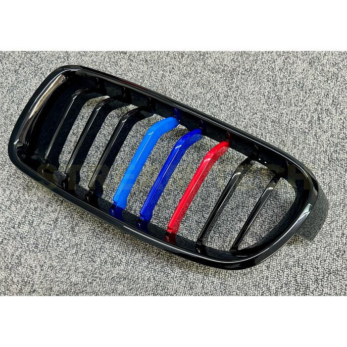 BMW F30 F31 3シリーズ用 Mカラー ストライプ ブラック キドニーグリル