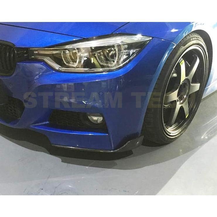 BMW F30 F31 Mスポーツ フロントリップスポイラーカーボン調 バンパー BMW F30 F31 3シリーズ Mスポーツ用 Varタイプ カーボン